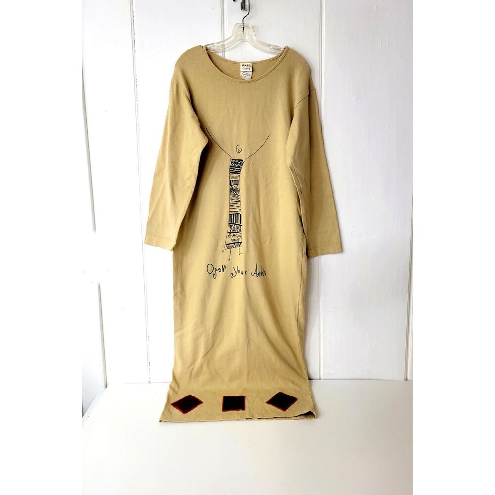 Primitive Twig Art To Wear  "Open Your Arms" Long-Sleeve Dress S/M - Picture 4 of 9